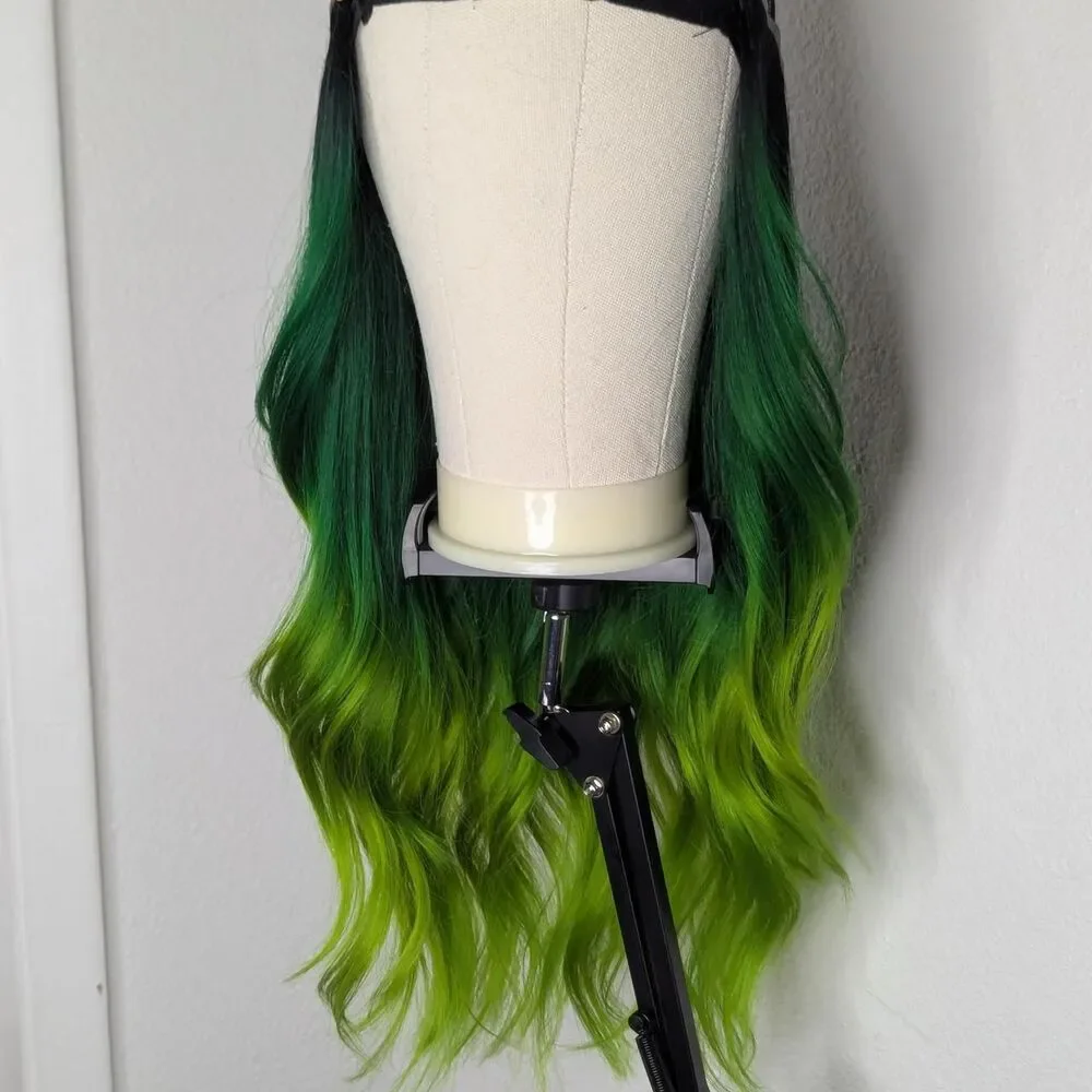 Bellami Silk Seam 18inch Human Hair Extension Black and Green Ombre